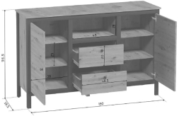 Комод Лофт KOM2D2S/150