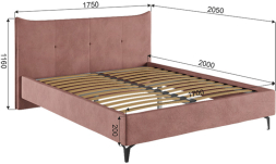 Кровать мягкая Заря (1600х2000)